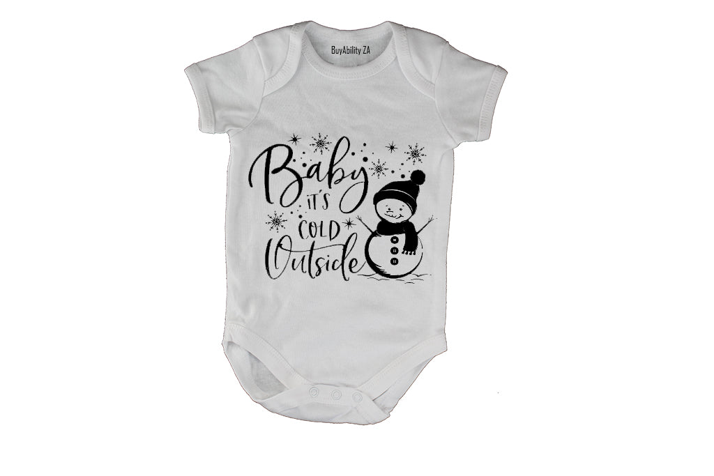 Cold Outside - Snowman - Baby Grow