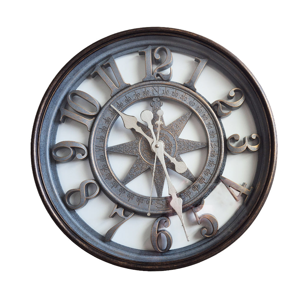 Large Compass Design Wall Clock