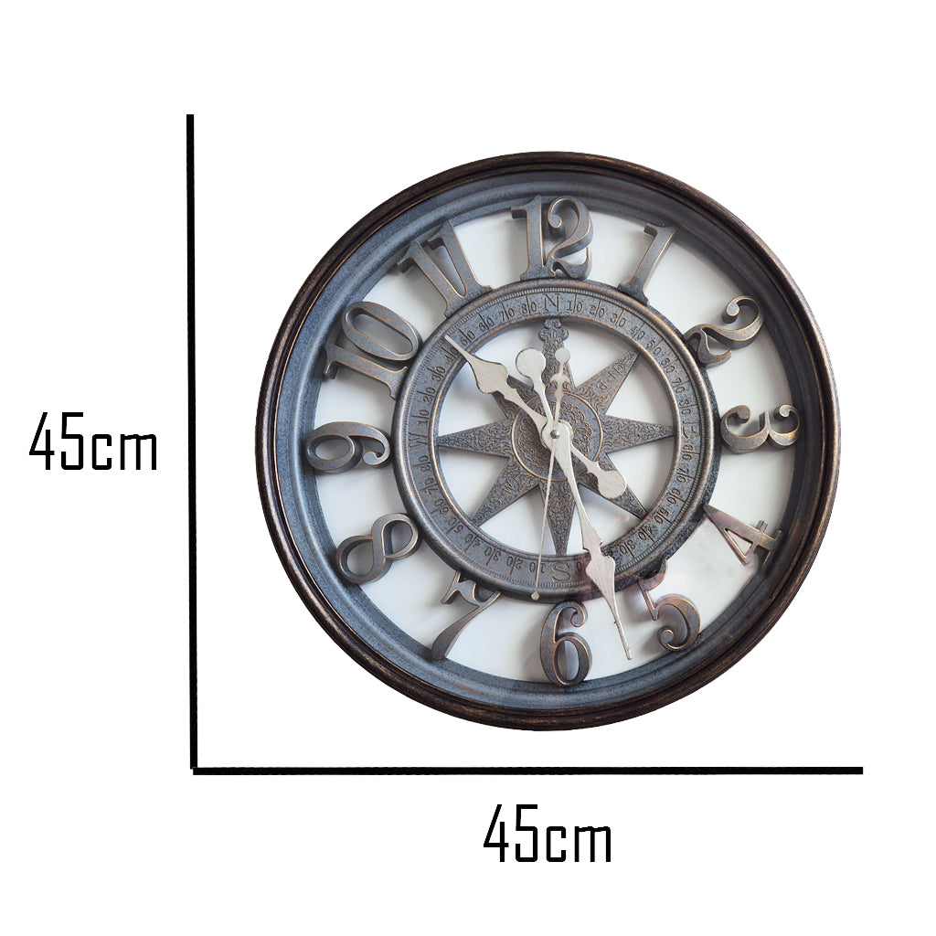 Large Compass Design Wall Clock