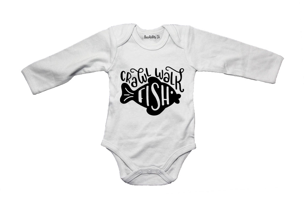 Crawl, Walk, FISH! - Baby Grow