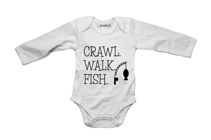 Crawl. Walk. Fish - Baby Grow
