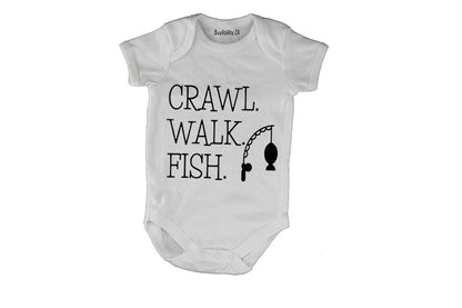 Crawl. Walk. Fish - Baby Grow