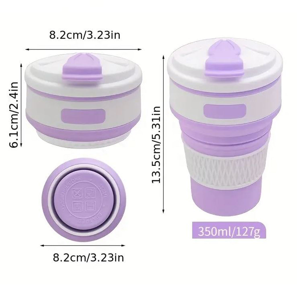 350ml Collapsible Leak Proof Travel Silicone Coffee Cup - BuyAbility