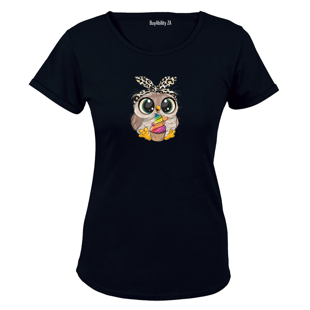Cupcake Headband Owl - Ladies - T-Shirt