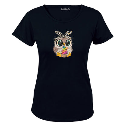 Cupcake Headband Owl - Ladies - T-Shirt