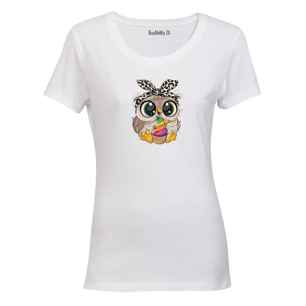 Cupcake Headband Owl - Ladies - T-Shirt