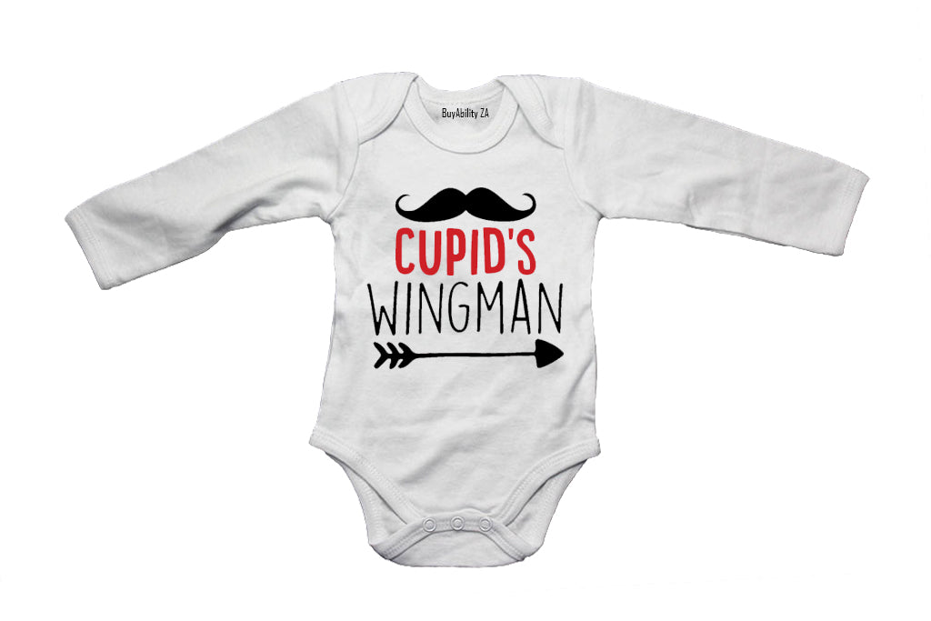Cupid's Wingman, Mustache - Valentine - Baby Grow