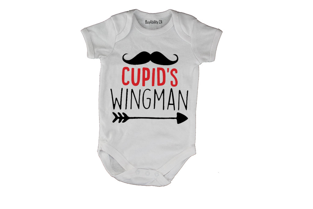 Cupid's Wingman, Mustache - Valentine - Baby Grow