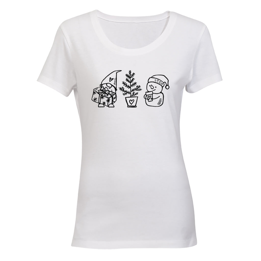 Cute Christmas Friends - Ladies - T-Shirt - BuyAbility South Africa