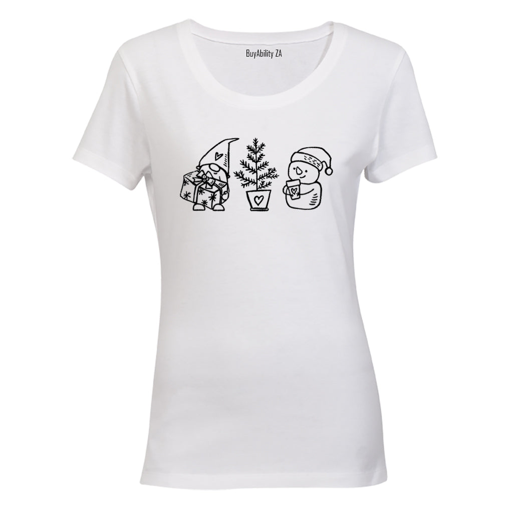 Cute Christmas Friends - Ladies - T-Shirt