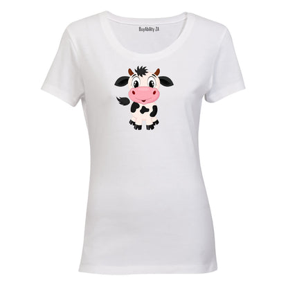 Cute Cow - Ladies - T-Shirt - BuyAbility