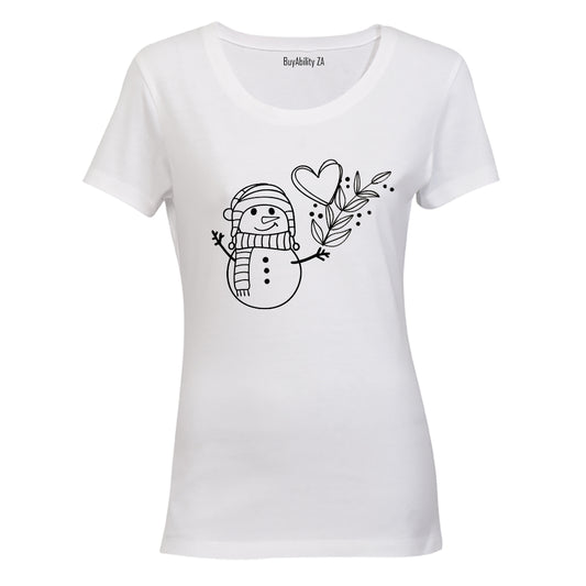 Cute Snowman - Christmas - Ladies - T-Shirt