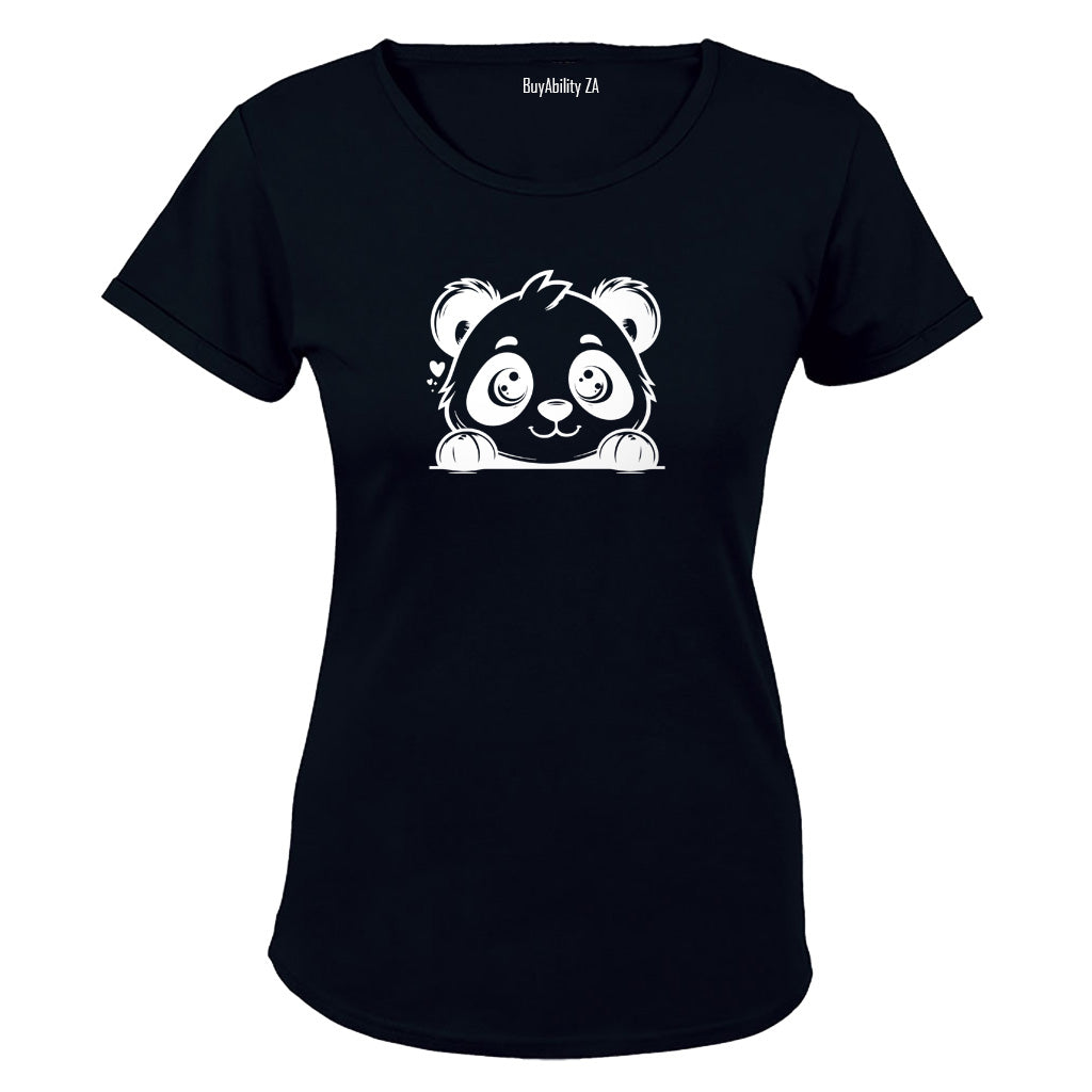 Cute Peeking Panda - Ladies - T-Shirt - BuyAbility South Africa