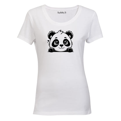 Cute Peeking Panda - Ladies - T-Shirt - BuyAbility South Africa
