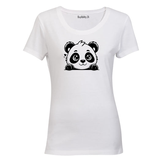 Cute Peeking Panda - Ladies - T-Shirt - BuyAbility South Africa