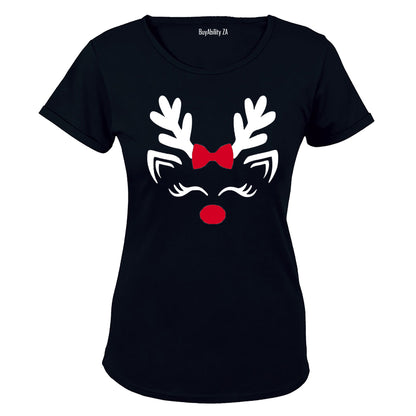 Cute Christmas Reindeer - Ladies - T-Shirt