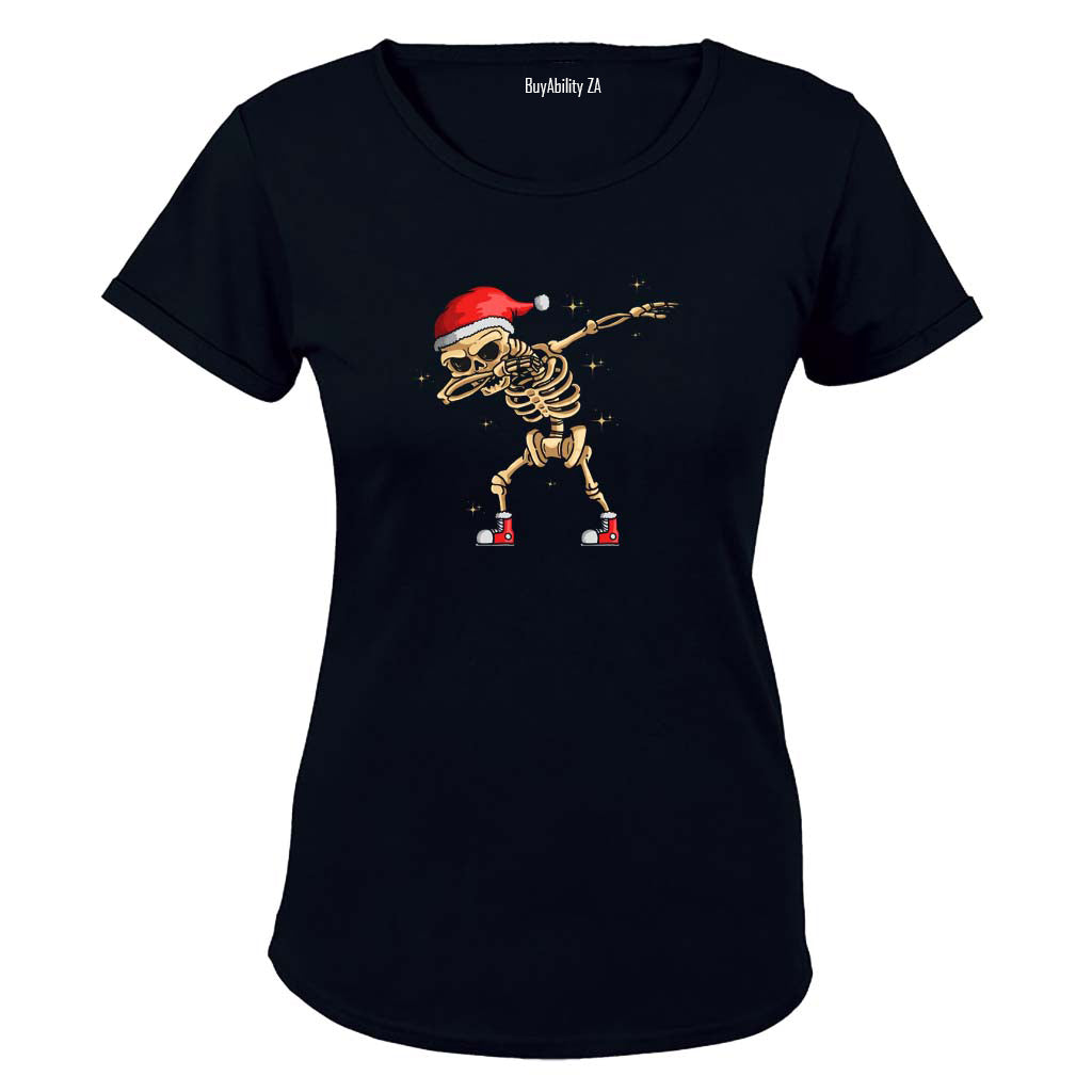 Dabbing Christmas Skeleton - Ladies - T-Shirt