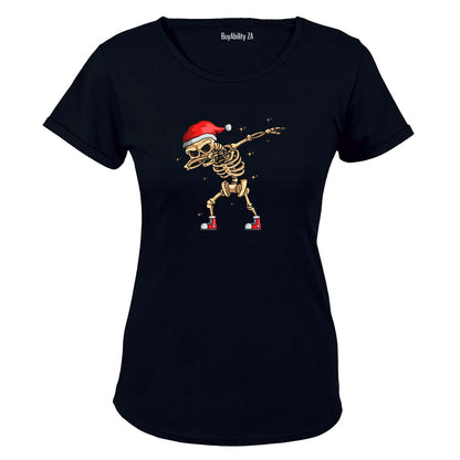 Dabbing Christmas Skeleton - Ladies - T-Shirt