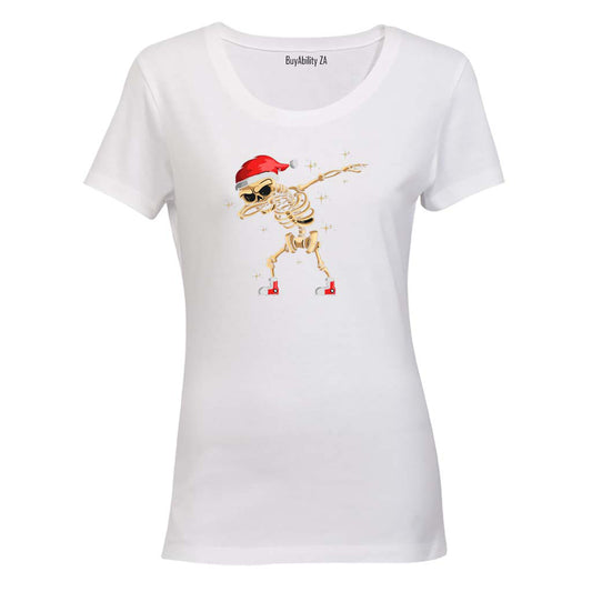 Dabbing Christmas Skeleton - Ladies - T-Shirt
