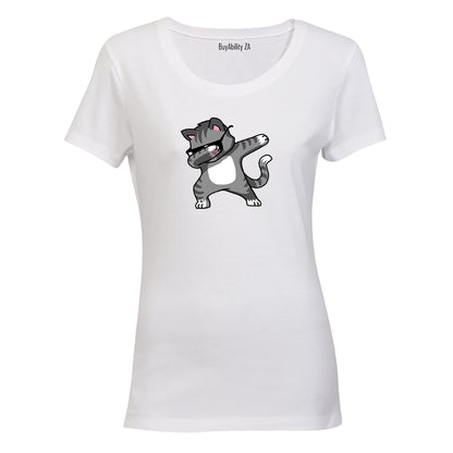 Dabbing Cat - Ladies - T-Shirt - BuyAbility