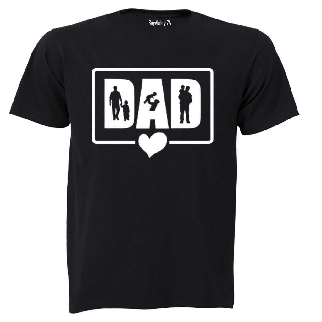 DAD - Heart Frame - Adults - T-Shirt - BuyAbility