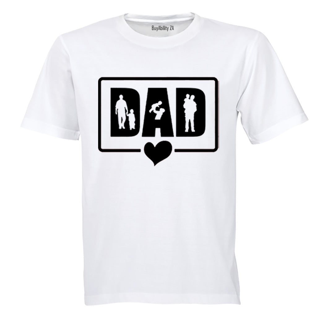 DAD - Heart Frame - Adults - T-Shirt - BuyAbility