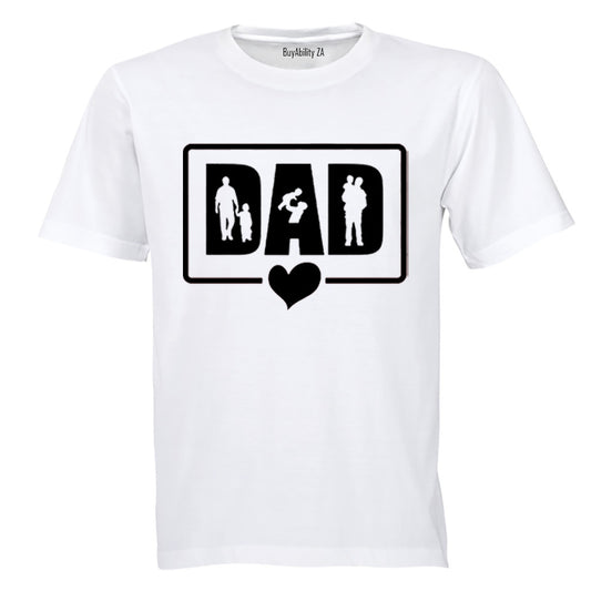 DAD - Heart Frame - Adults - T-Shirt - BuyAbility