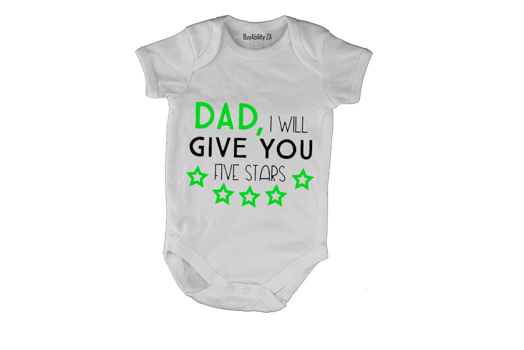Dad - Five Stars - Baby Grow