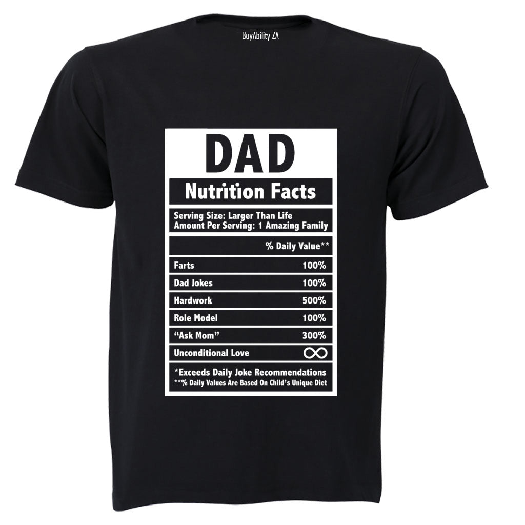 DAD - Nutrition Facts - Adults - T-Shirt