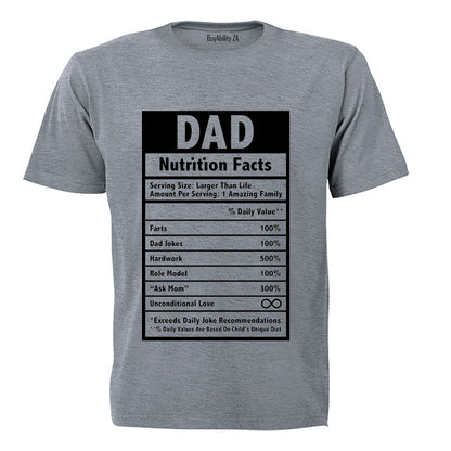 DAD - Nutrition Facts - Adults - T-Shirt