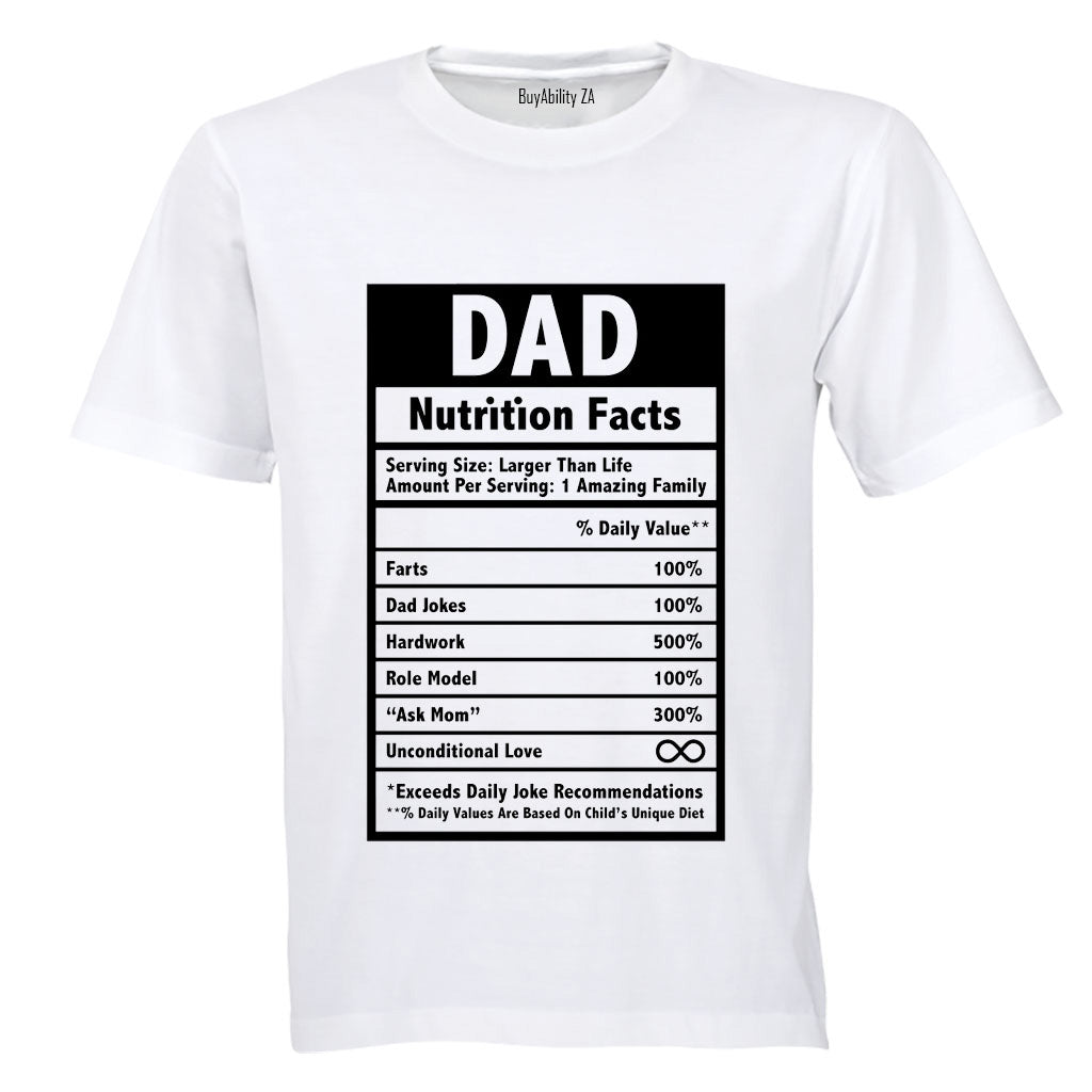 DAD - Nutrition Facts - Adults - T-Shirt