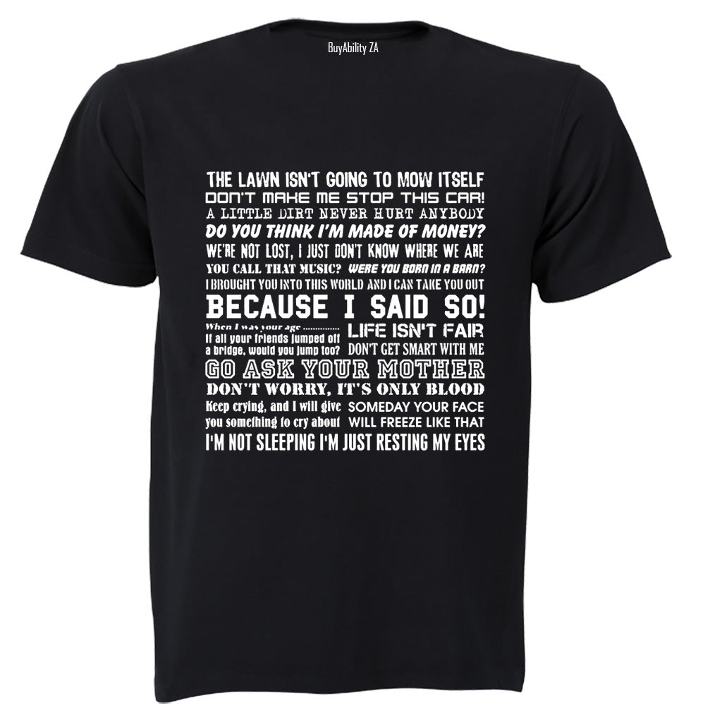 DAD Sayings - Adults - T-Shirt