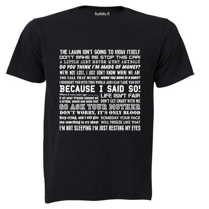 DAD Sayings - Adults - T-Shirt