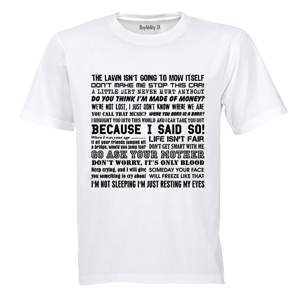 DAD Sayings - Adults - T-Shirt