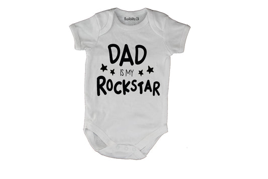 Dad is My Rockstar - Stars - Baby Grow