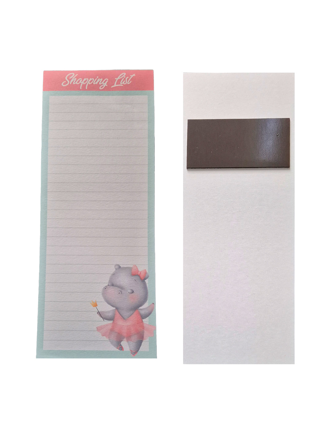 Dancing Ballerina Hippo - Magnetic Novelty Shopping List Pad