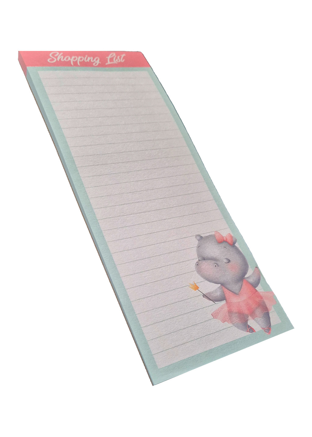 Dancing Ballerina Hippo - Magnetic Novelty Shopping List Pad