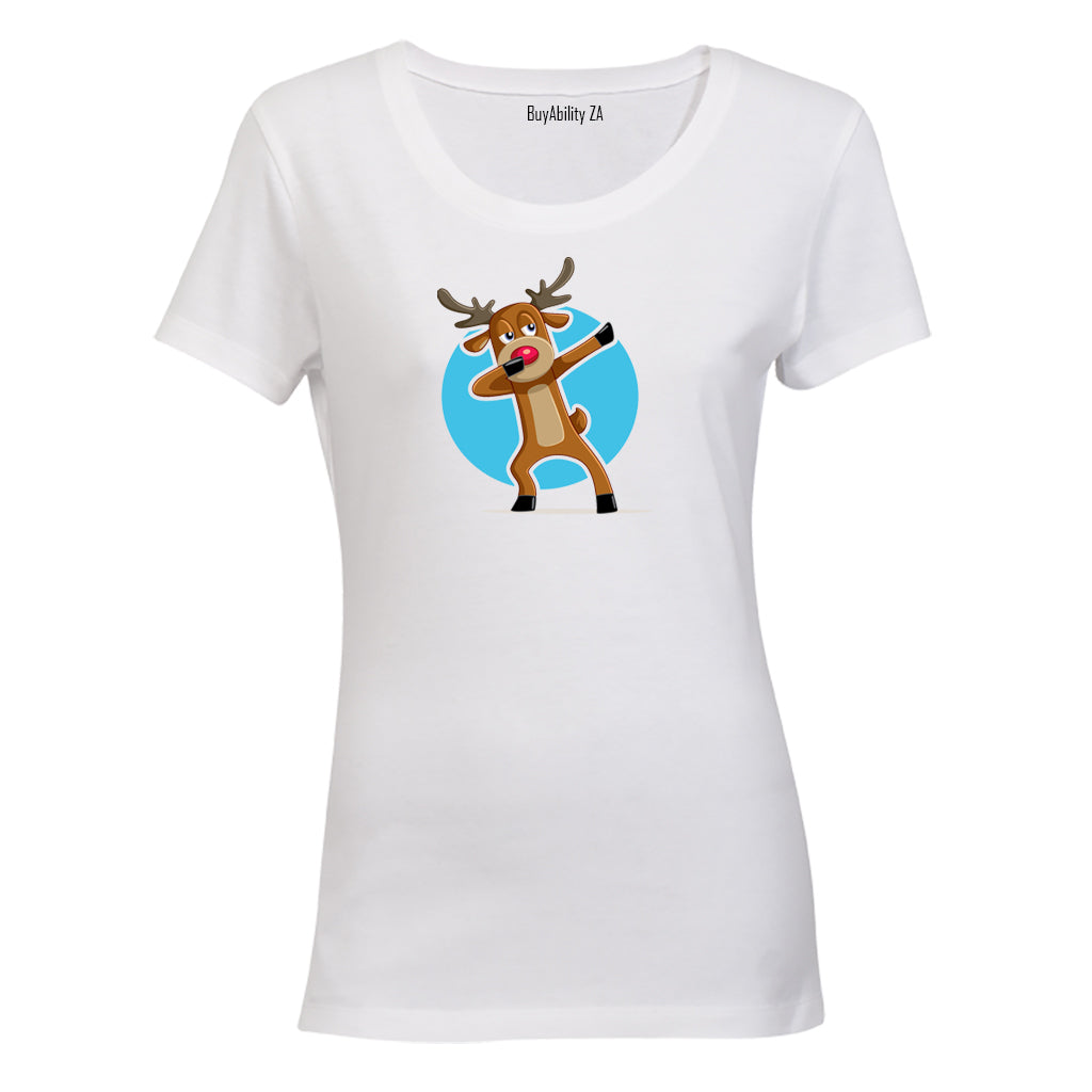 Dancing Christmas Reindeer - Ladies - T-Shirt