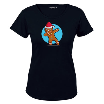 Dancing Christmas Gingerbread Man - Ladies - T-Shirt