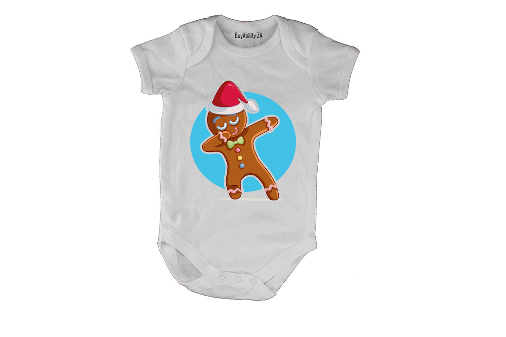 Dancing Christmas Gingerbread Man - Baby Grow