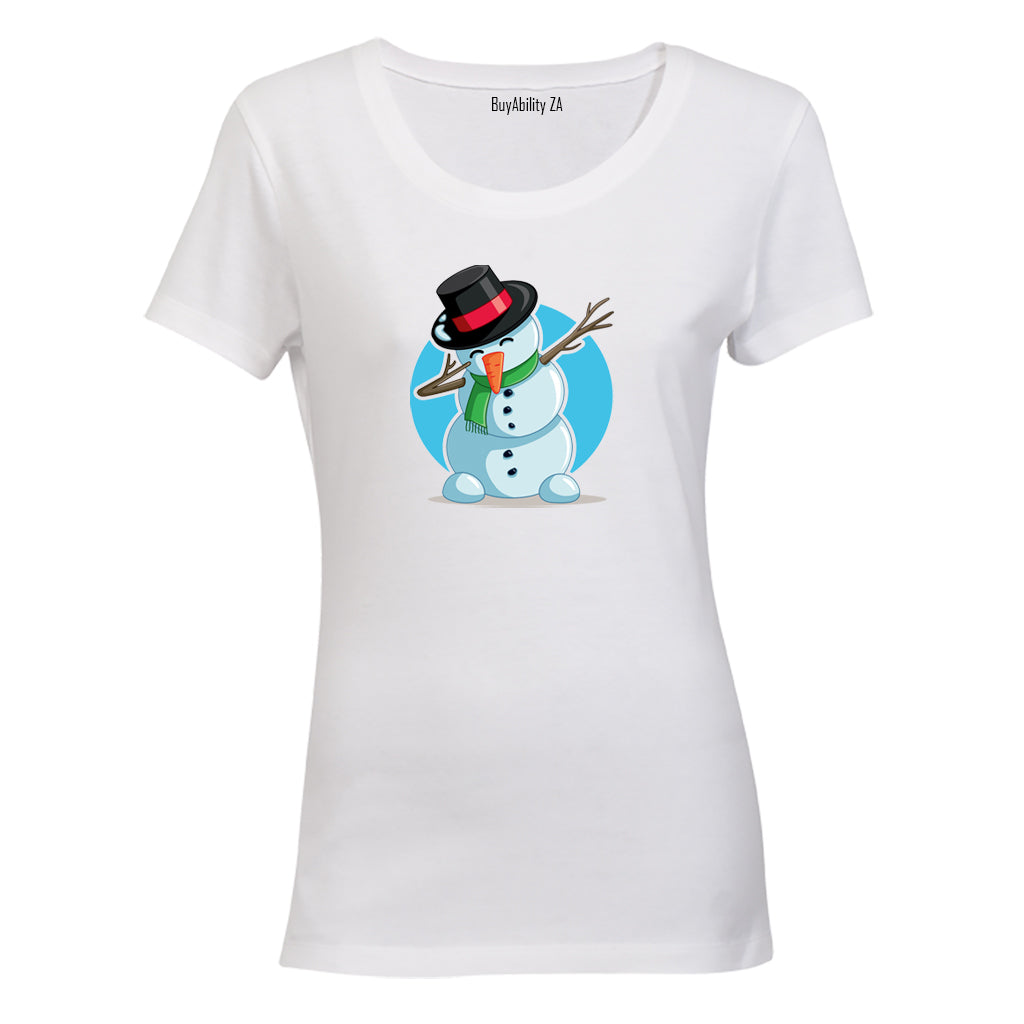 Dancing Christmas Snowman - Ladies - T-Shirt