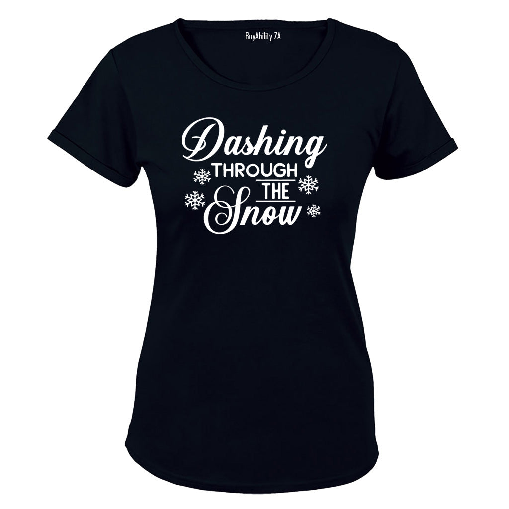 Dashing Through The Snow - Christmas - Ladies - T-Shirt