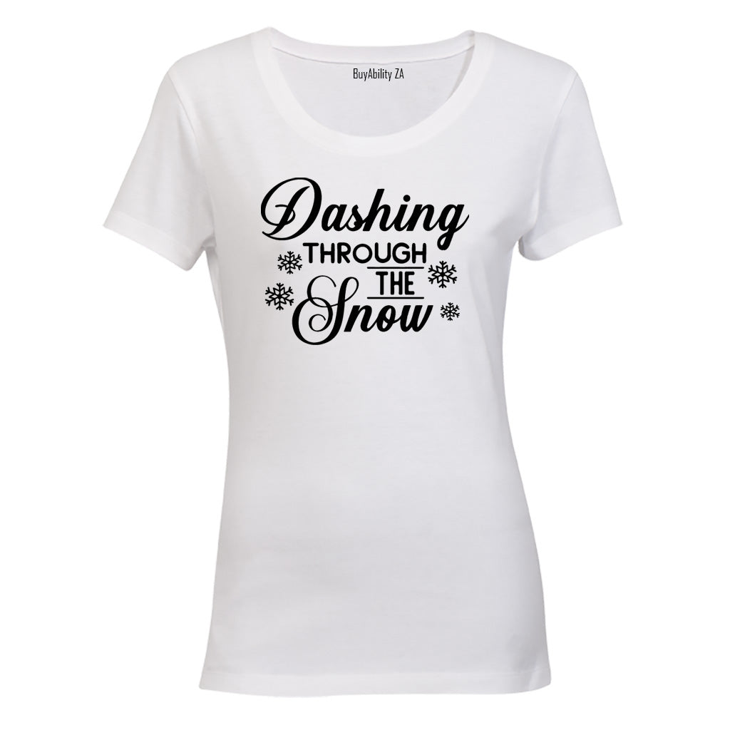 Dashing Through The Snow - Christmas - Ladies - T-Shirt
