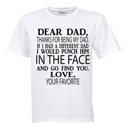 Dear Dad - Adults - T-Shirt - BuyAbility