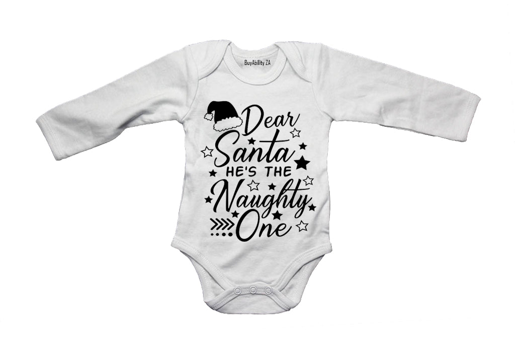 Dear Santa, He's the Naughty One - Christmas - Baby Grow