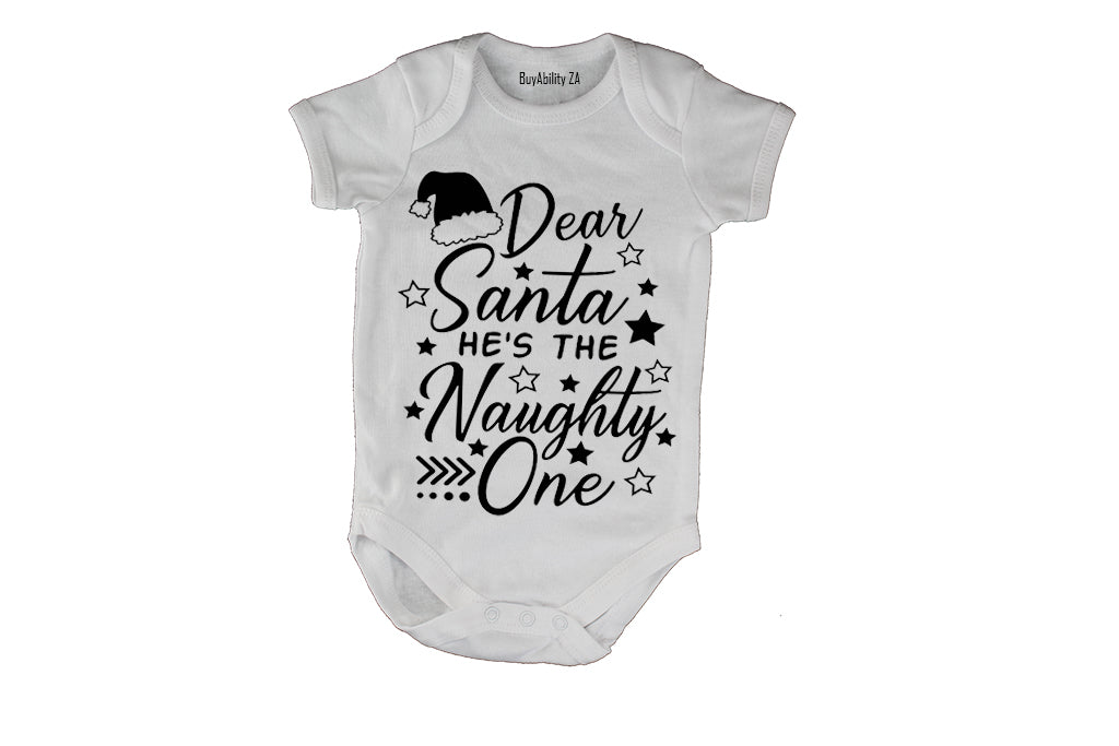 Dear Santa, He's the Naughty One - Christmas - Baby Grow