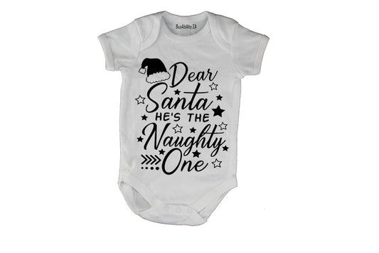 Dear Santa, He's the Naughty One - Christmas - Baby Grow