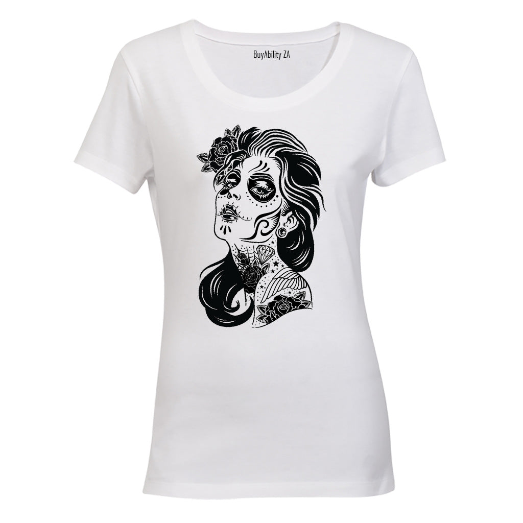 Diamond Sugar Skull - Halloween - Ladies - T-Shirt