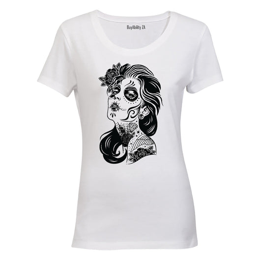 Diamond Sugar Skull - Halloween - Ladies - T-Shirt