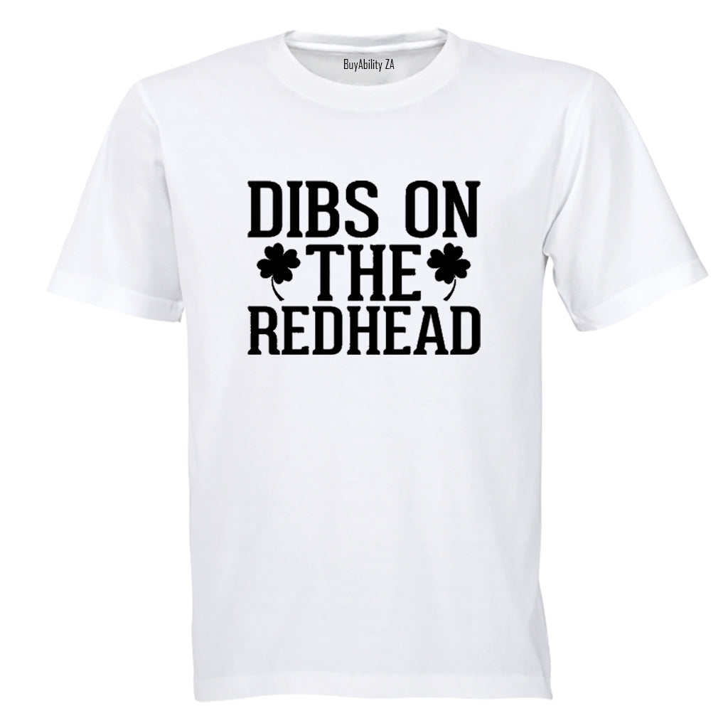 Dibs On The Redhead - St. Patricks Day - Adults - T-Shirt